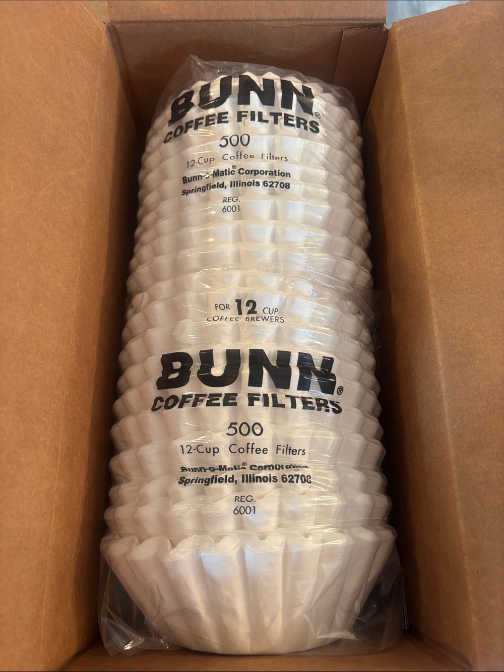 White Coffee Filters - (2) 500 Count (12-Cup)